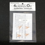 OFC 4N 99.99%Cu 高純度無酸素銅 アース線用 非メッキ Y端子 ポスト径 4mm 4個set 1.25Y-4