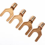 OFC 4N 99.99%Cu 高純度無酸素銅 6ｍｍ Yラグ圧着端子 非メッキ スペード端子 4個set 3.5Y-6