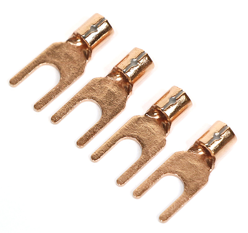 McIntosh 用 OFC 4N 99.99%Cu 高純度無酸素銅 非メッキ Yラグ端子 4個set 2Y-3.5