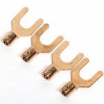 OFC 4N 99.99%Cu 高純度無酸素銅 6ｍｍ Yラグ圧着端子 非メッキ スペード端子 4個set 3.5Y-6