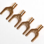 OFC 4N 99.99%Cu 高純度無酸素銅 6ｍｍ Yラグ圧着端子 非メッキ スペード端子 4個set 3.5Y-6