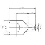 8mm Yラグ圧着端子 非メッキ スペード端子 2Y-8 4個set