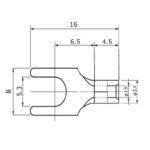 アース線用 非メッキ Y端子 ポスト径 5mm 4個set 1.25Y-5
